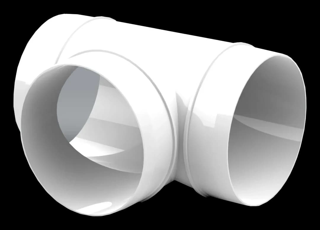 Round duct tee