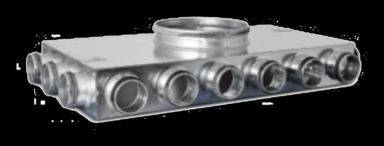 Galvanised steel manifold
